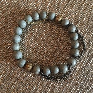 The Lace Project Sleepy Blue/Grey Beaded Bracelet